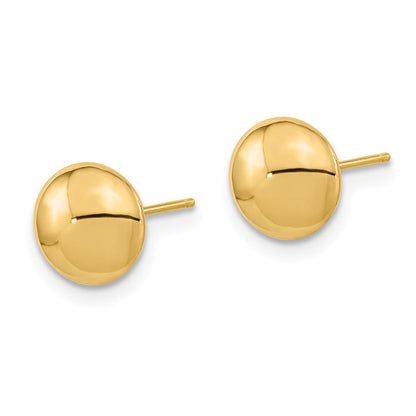 14K Gelbgold Poliert Knopf Ohrstecker