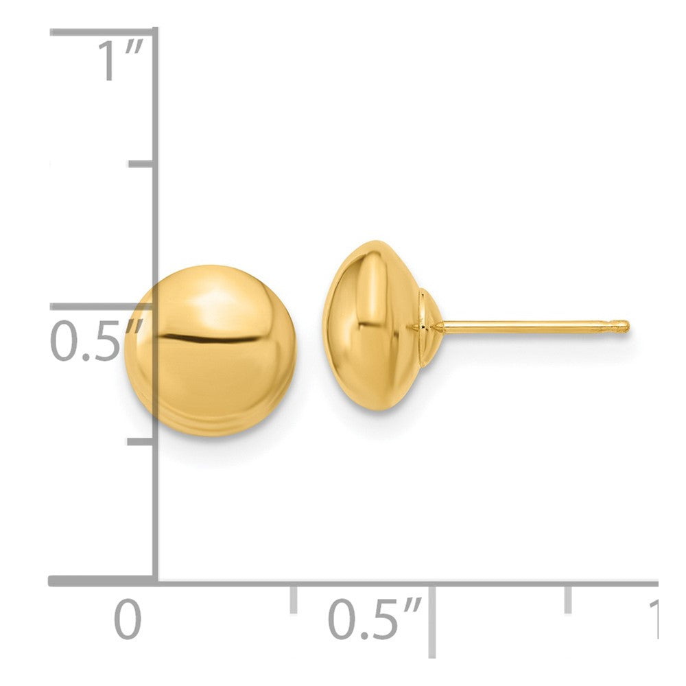 14K Gelbgold Poliert Knopf Ohrstecker