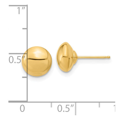 14K Gelbgold Poliert Knopf Ohrstecker