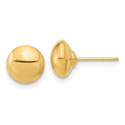14K Gelbgold Poliert Knopf Ohrstecker