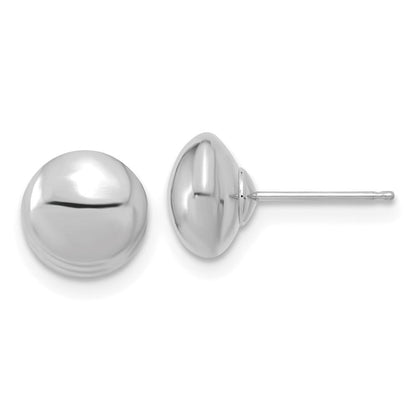 14K Weißgold Poliert Knopf Ohrstecker