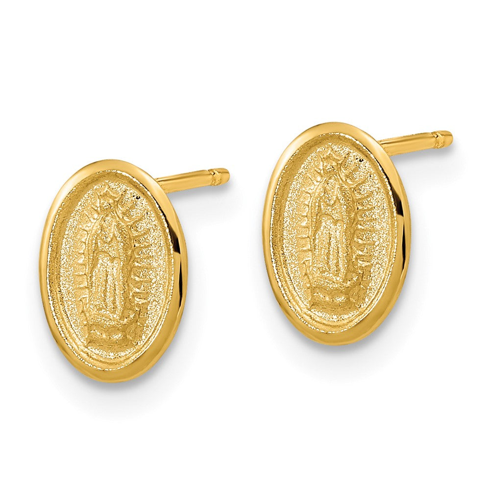 14K Gelbgold Poliert Our Damen Of Guadalupe Ohrstecker