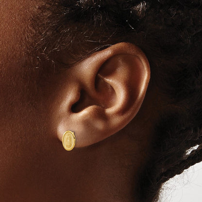 14K Gelbgold Poliert Our Damen Of Guadalupe Ohrstecker