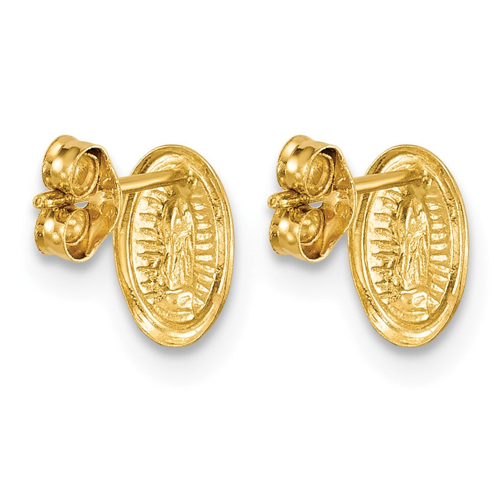 14K Gelbgold Poliert Our Damen Of Guadalupe Ohrstecker
