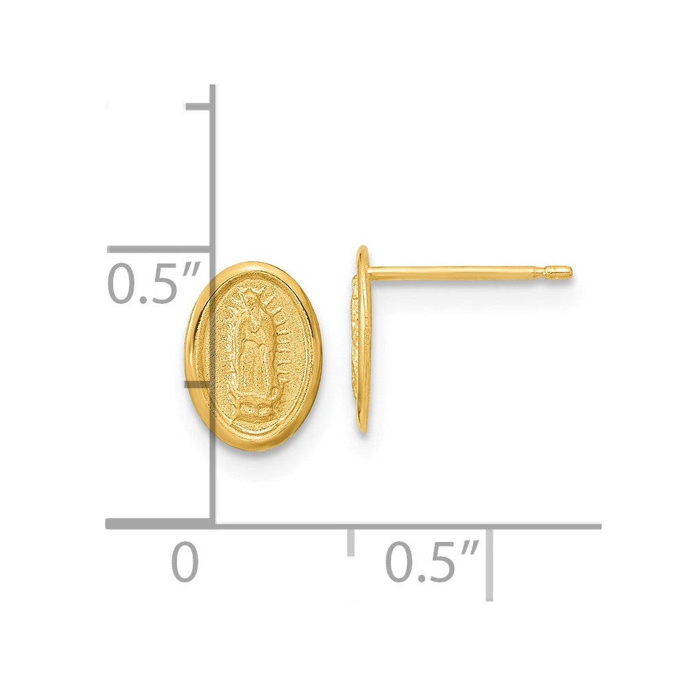14K Gelbgold Poliert Our Damen Of Guadalupe Ohrstecker