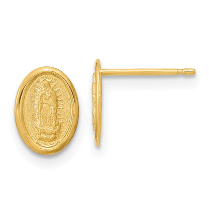 14K Gelbgold Poliert Our Damen Of Guadalupe Ohrstecker