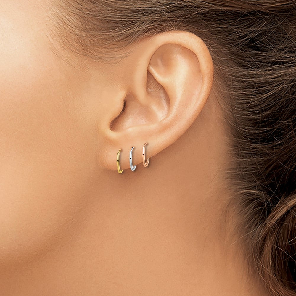 14K Tricolor 3 Pair Creolen Set