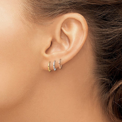 14K Tricolor 3 Pair Creolen Set