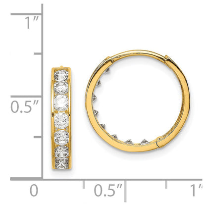 14K Gelbgold Zirkonia Klappbar Creolen