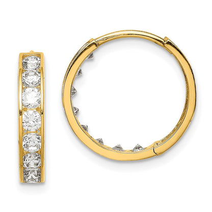 14K Gelbgold Zirkonia Klappbar Creolen