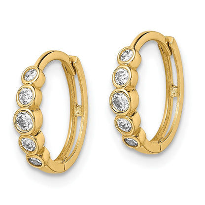 14K Gelbgold Zirkonia Klappbar Creolen
