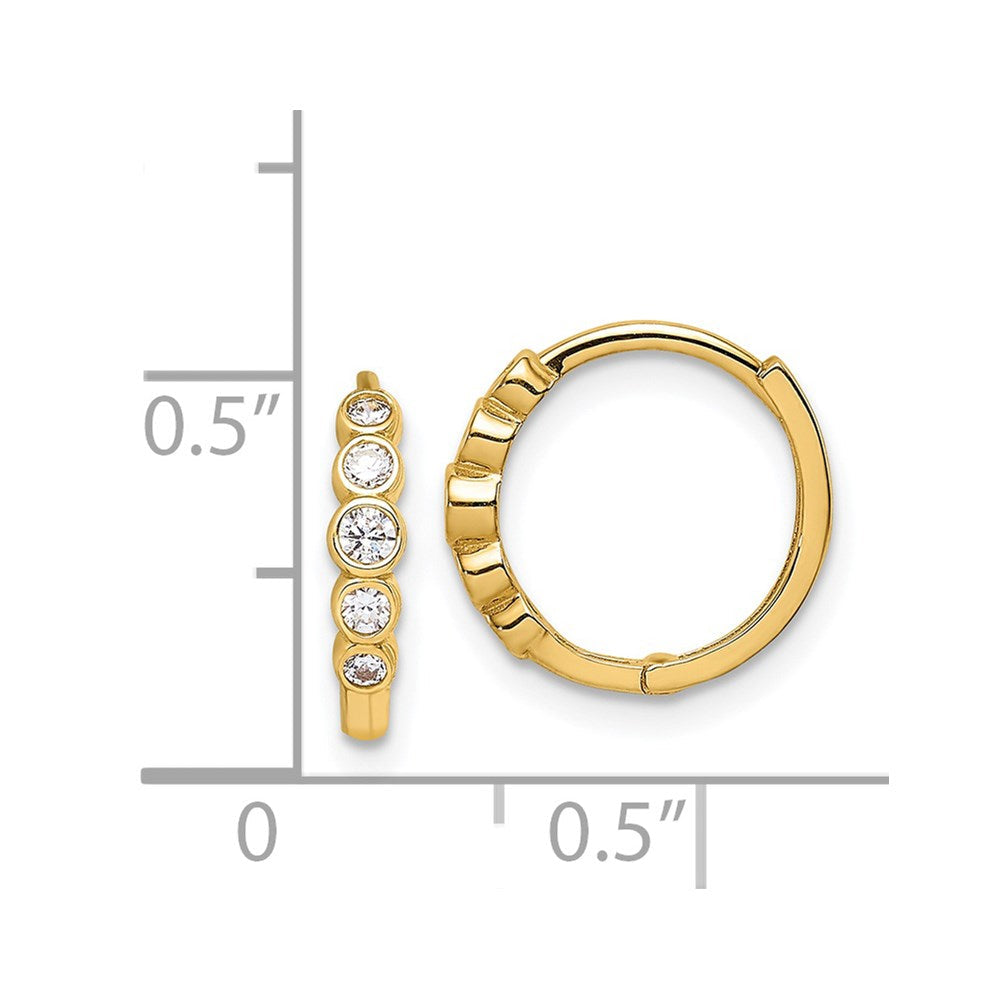 14K Gelbgold Zirkonia Klappbar Creolen