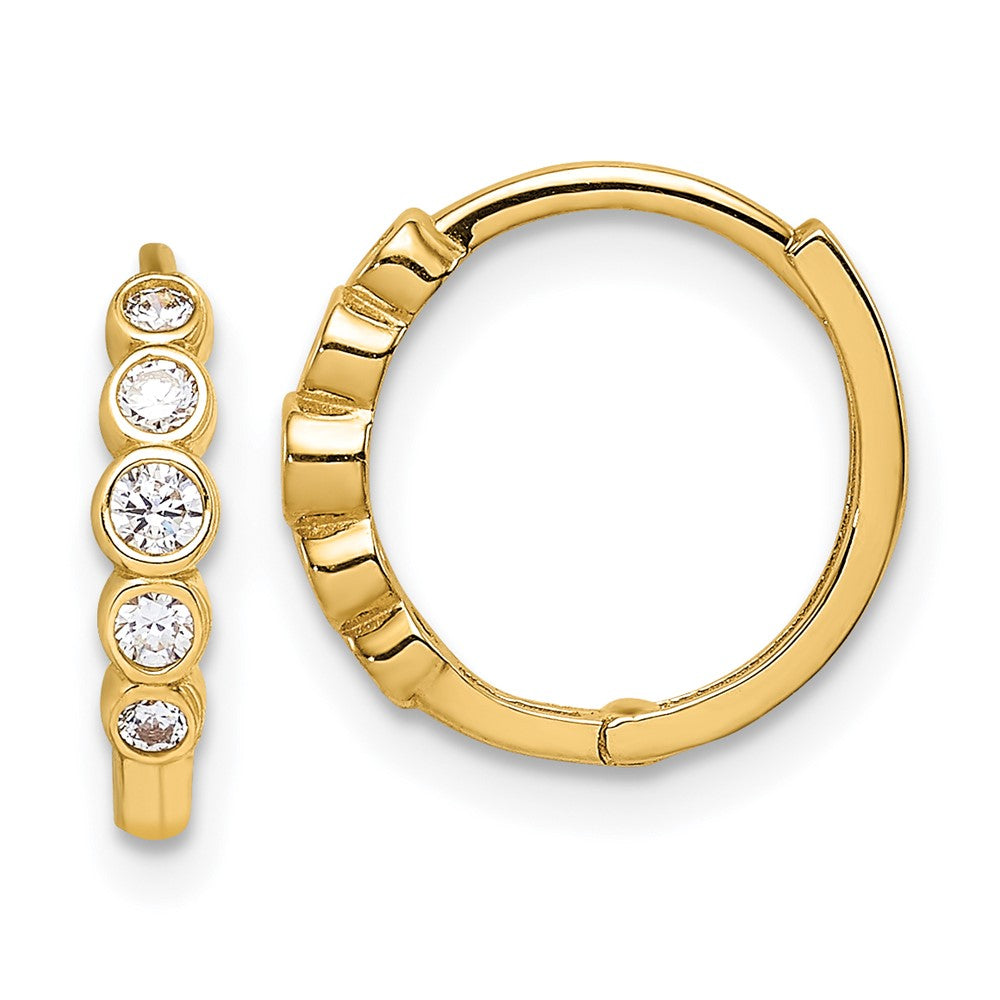 14K Gelbgold Zirkonia Klappbar Creolen