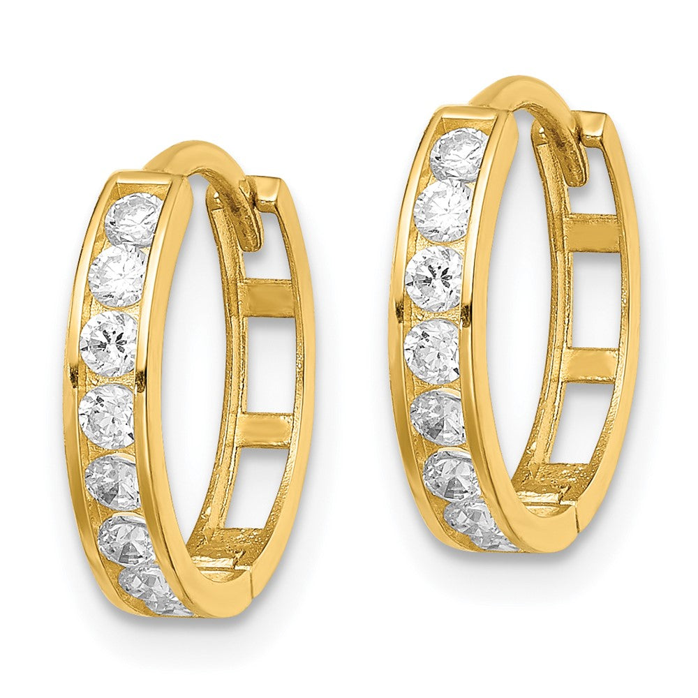 14K Gelbgold Zirkonia Klappbar Creolen