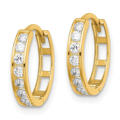 14K Gelbgold Zirkonia Klappbar Creolen