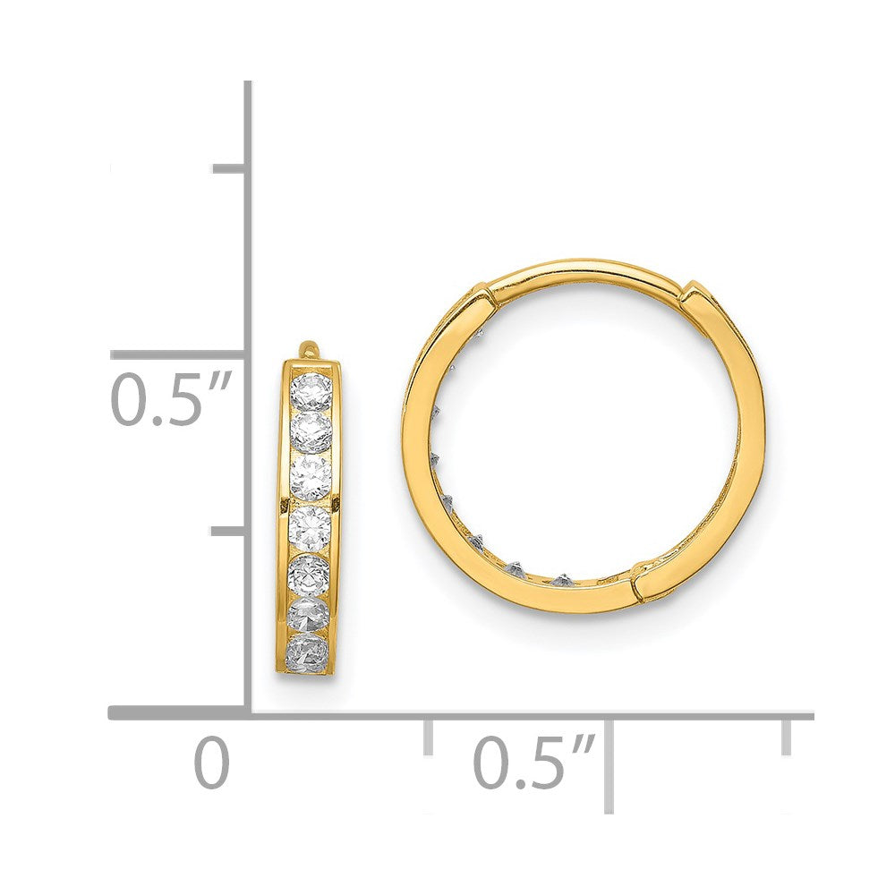 14K Gelbgold Zirkonia Klappbar Creolen