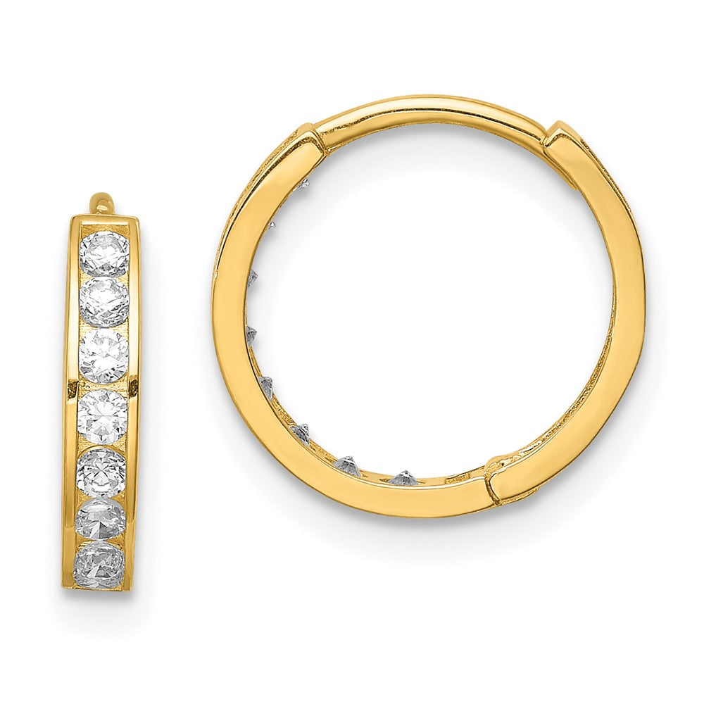 14K Gelbgold Zirkonia Klappbar Creolen