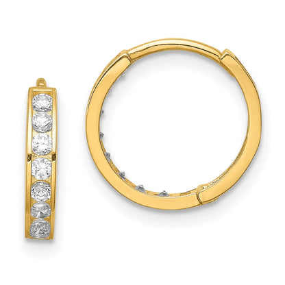 14K Gelbgold Zirkonia Klappbar Creolen