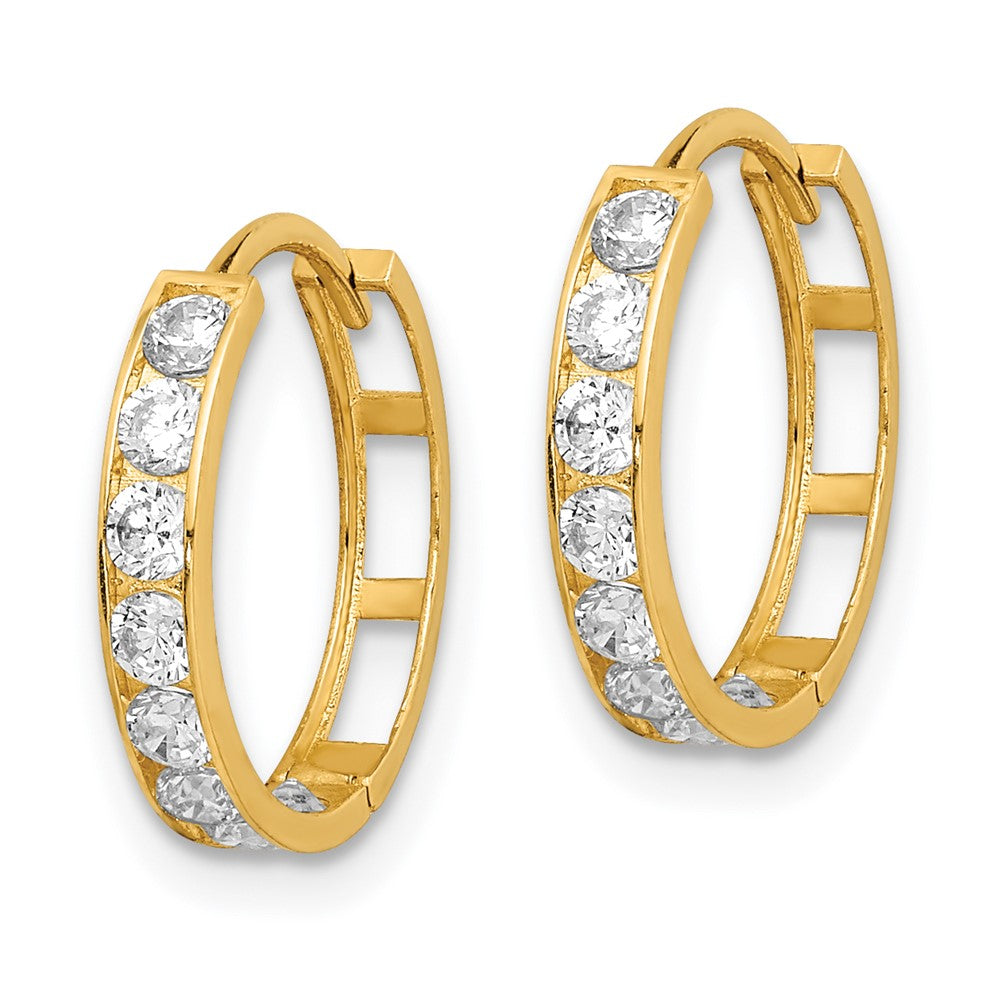 14K Gelbgold Zirkonia Klappbar Creolen