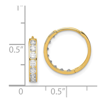 14K Gelbgold Zirkonia Klappbar Creolen