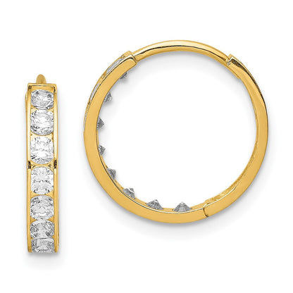 14K Gelbgold Zirkonia Klappbar Creolen