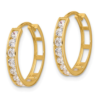 14K Gelbgold Zirkonia Klappbar Creolen