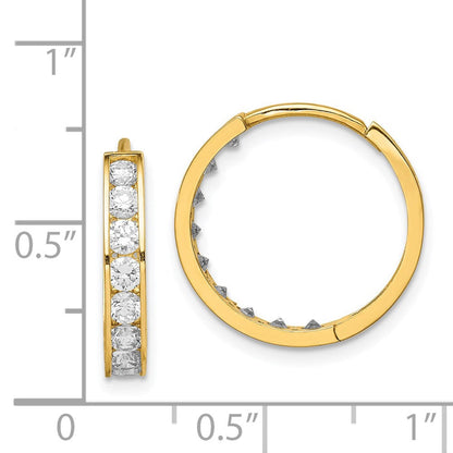 14K Gelbgold Zirkonia Klappbar Creolen