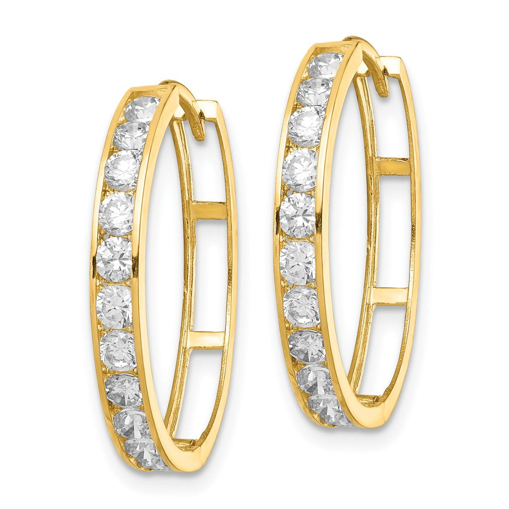 14K Gelbgold Zirkonia Klappbar Creolen