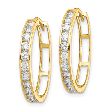 14K Gelbgold Zirkonia Klappbar Creolen