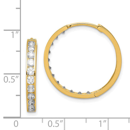14K Gelbgold Zirkonia Klappbar Creolen