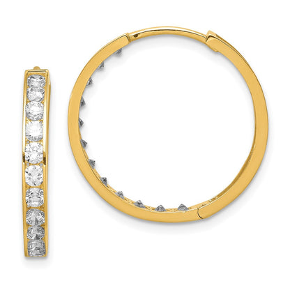 14K Gelbgold Zirkonia Klappbar Creolen