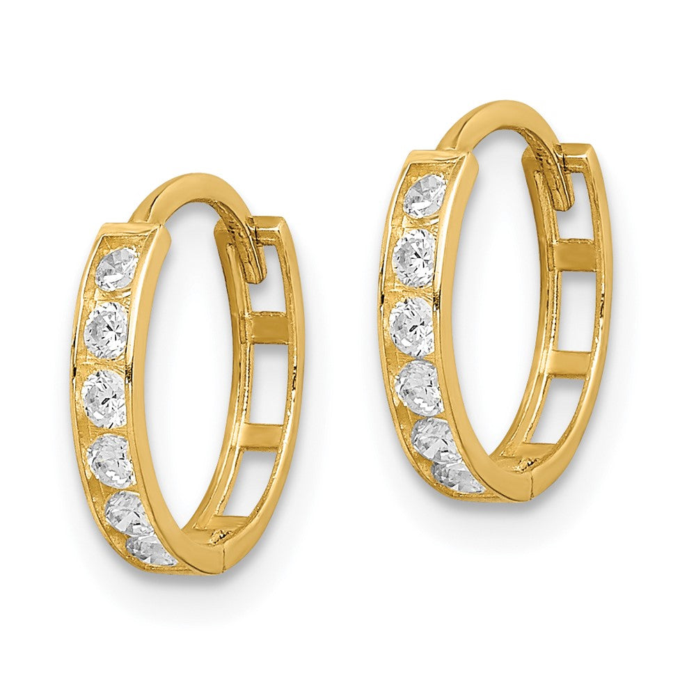 14K Gelbgold Zirkonia Klappbar Creolen