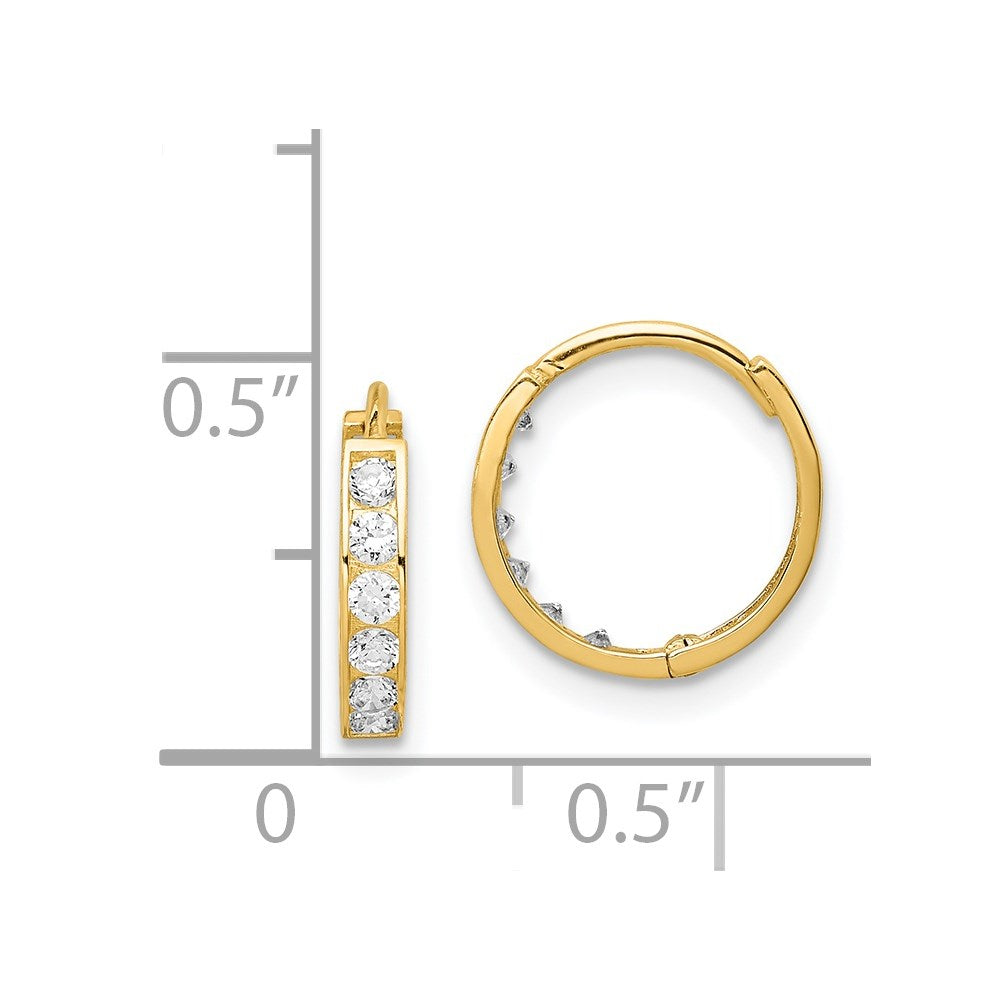14K Gelbgold Zirkonia Klappbar Creolen
