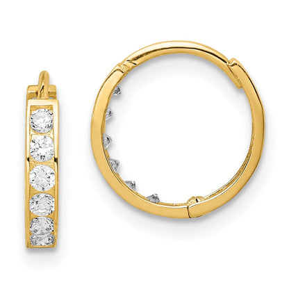 14K Gelbgold Zirkonia Klappbar Creolen