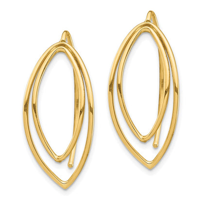 14K Gelbgold Ohrhänger-Einzieher-Ohrringe