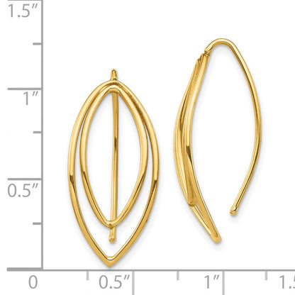 14K Gelbgold Ohrhänger-Einzieher-Ohrringe