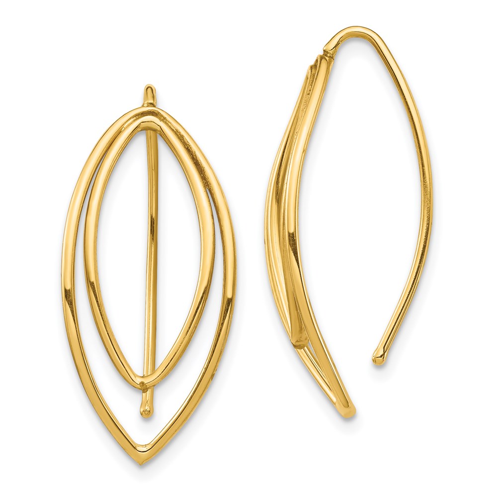 14K Gelbgold Ohrhänger-Einzieher-Ohrringe