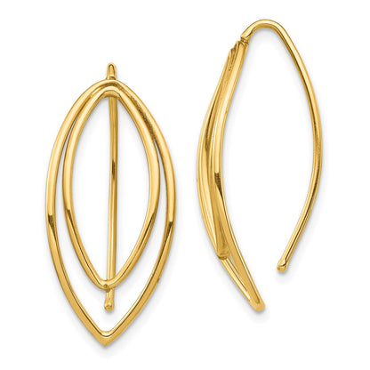 14K Gelbgold Ohrhänger-Einzieher-Ohrringe