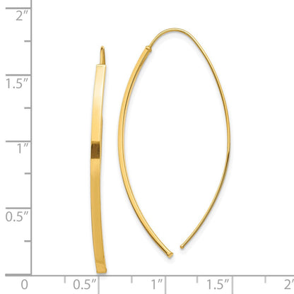 14K Gelbgold Ohrhaenger-Einzieher-Ohrringe