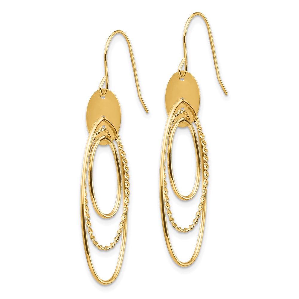 14K Gelbgold Ohrhänger, oval