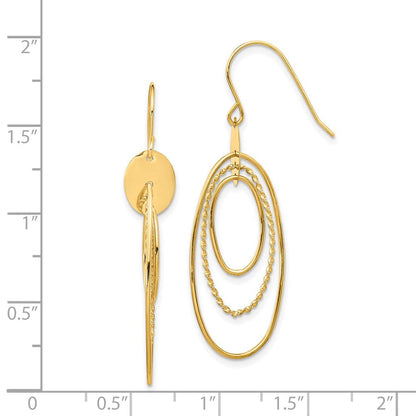 14K Gelbgold Ohrhänger, oval