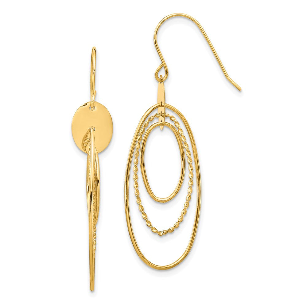 14K Gelbgold Ohrhänger, oval
