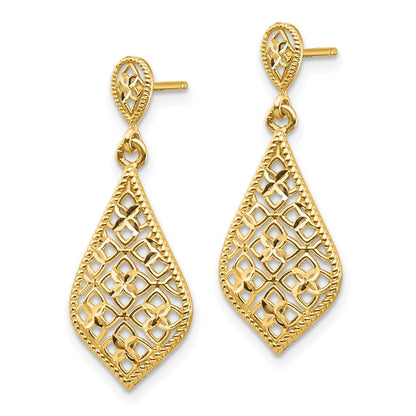 14K Gelbgold Fancy-Ohrhänger mit Stecker