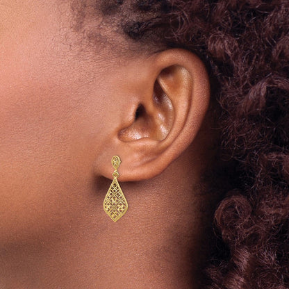 14K Gelbgold Fancy-Ohrhänger mit Stecker