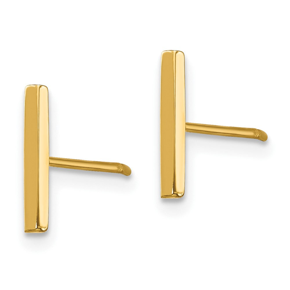14K Gelbgold Stab und 3mm Kugel Ohrstecker Set
