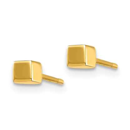 14K Gelbgold Quadratisch Ohrstecker