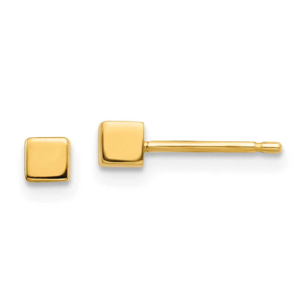 14K Gelbgold Quadratisch Ohrstecker