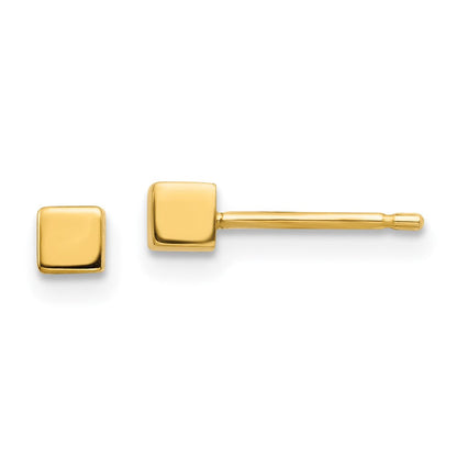 14K Gelbgold Quadratisch Ohrstecker
