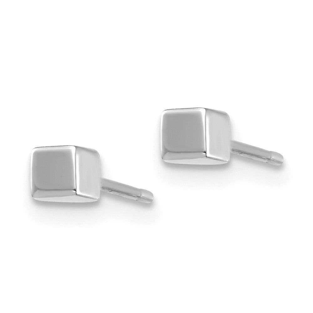 14K Weißgold Quadratisch Ohrstecker