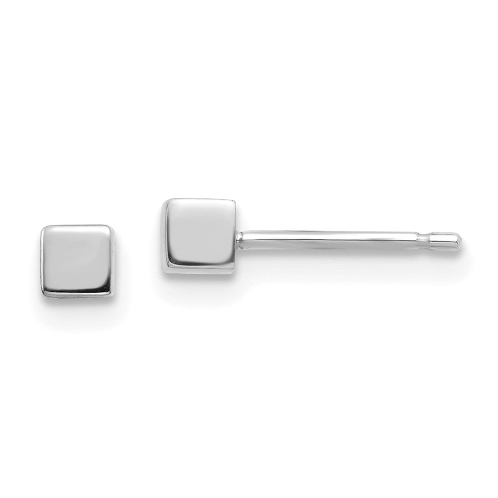 14K Weißgold Quadratisch Ohrstecker